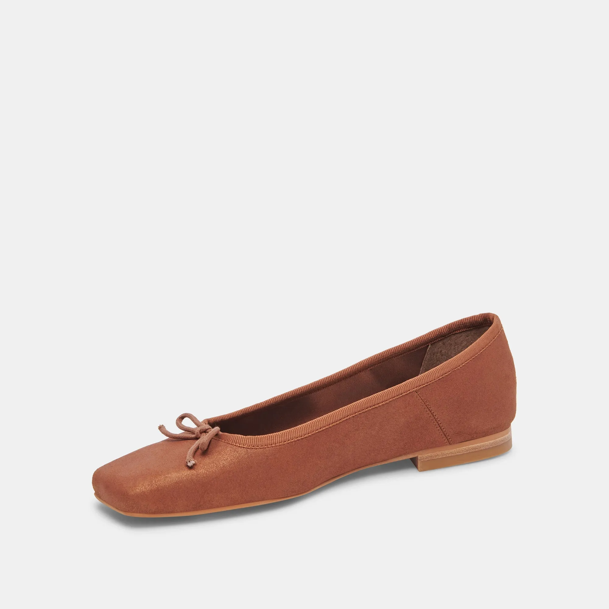 ANISA WIDE BALLET FLATS COPPER METALLIC SUEDE