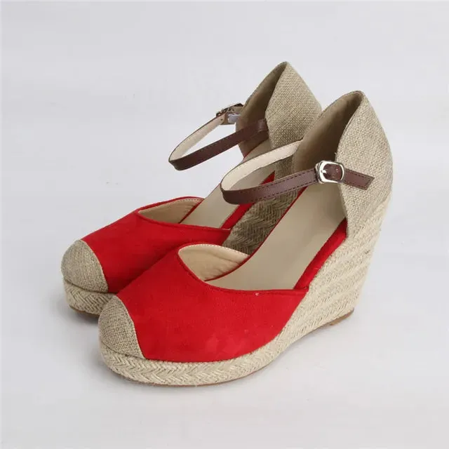 ANNYMOLI Women High Heels Platform Wedges Espadrille Shoes