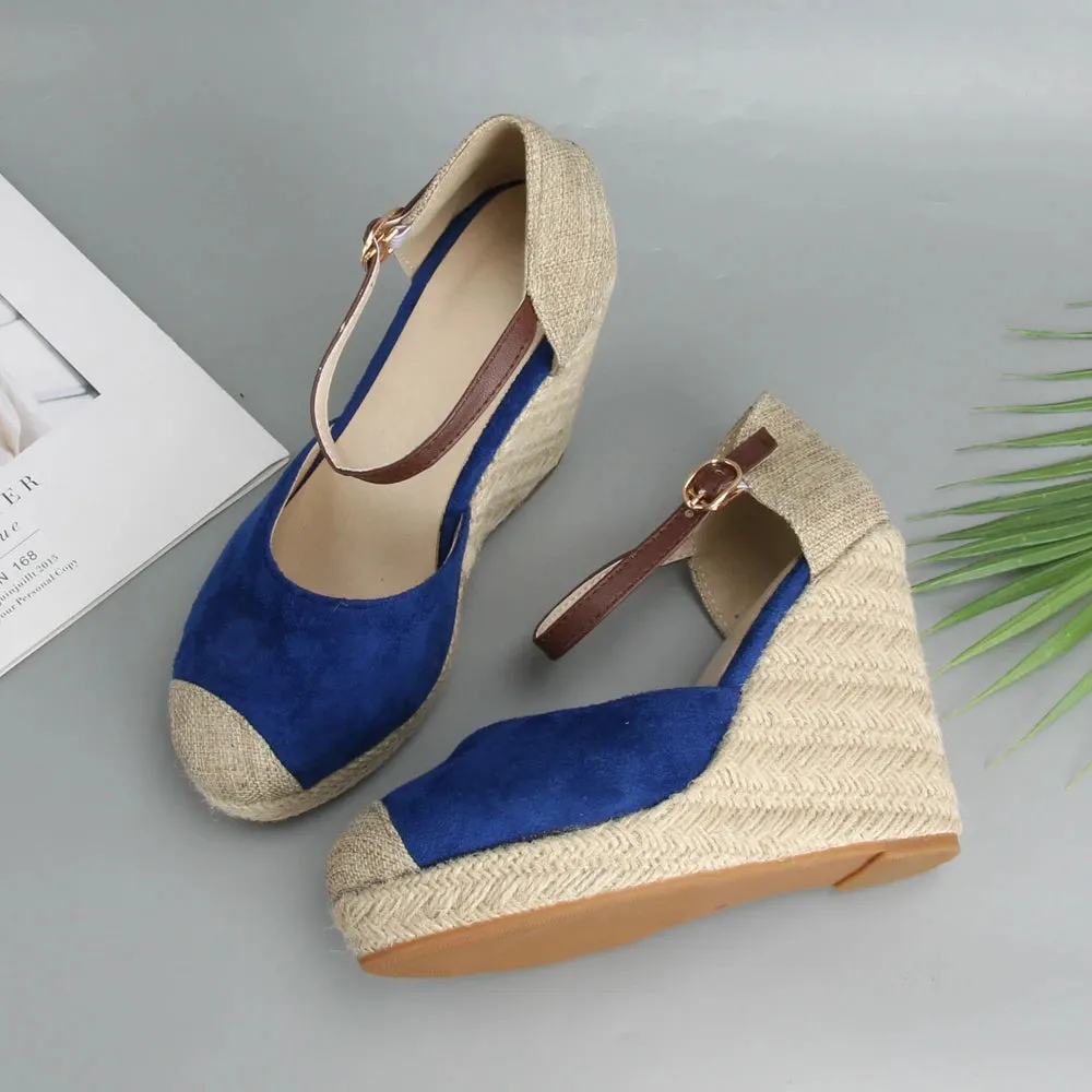 ANNYMOLI Women High Heels Platform Wedges Espadrille Shoes