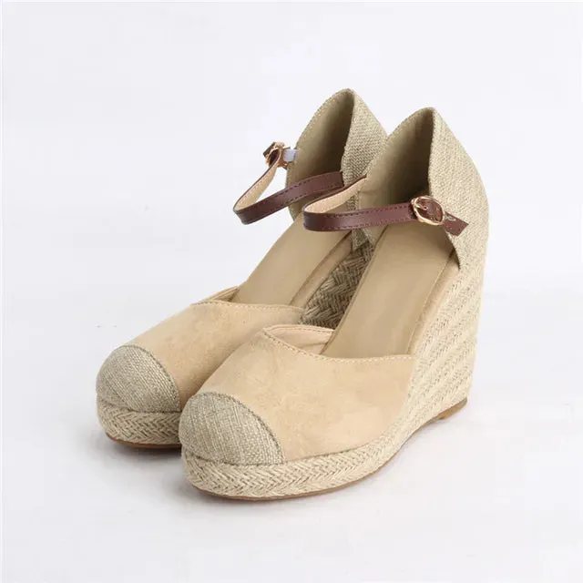 ANNYMOLI Women High Heels Platform Wedges Espadrille Shoes