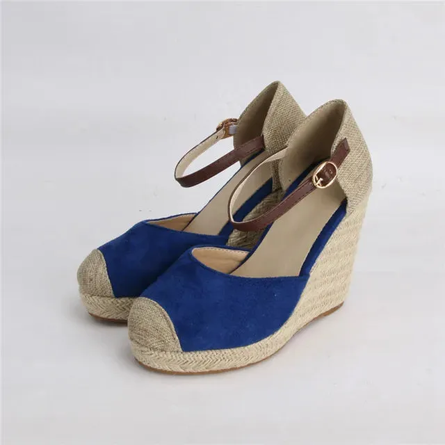 ANNYMOLI Women High Heels Platform Wedges Espadrille Shoes