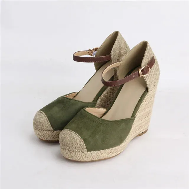 ANNYMOLI Women High Heels Platform Wedges Espadrille Shoes