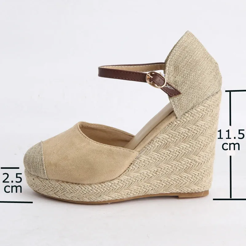 ANNYMOLI Women High Heels Platform Wedges Espadrille Shoes