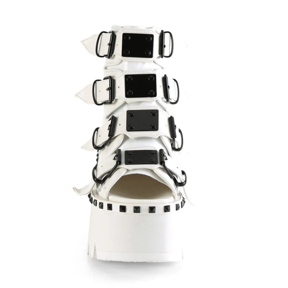 ASHES-70 Demoniacult Alternative Footwear Women's White Chunky Platform Sandals