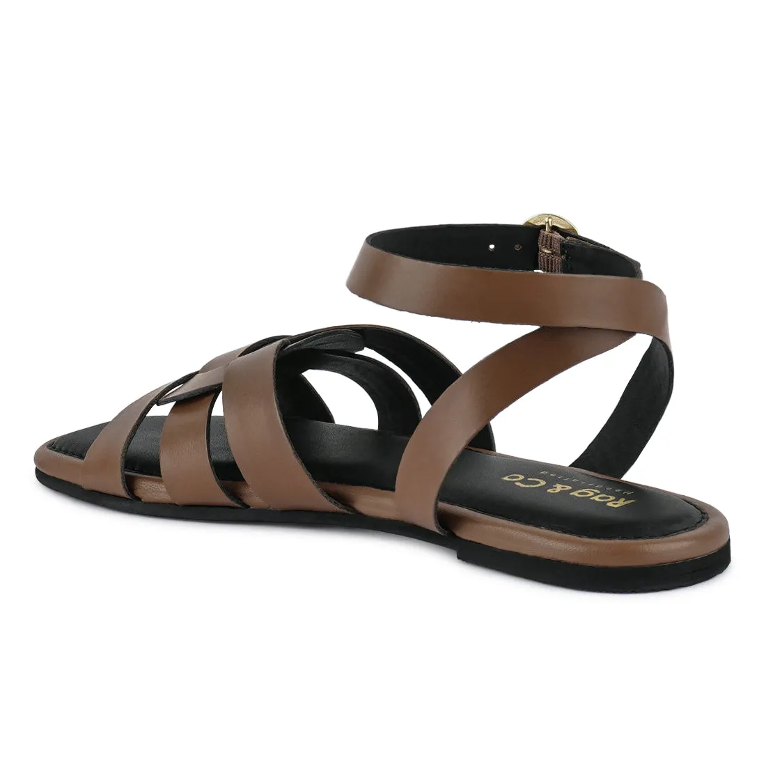 ASHTON Flat Ankle Strap Sandals