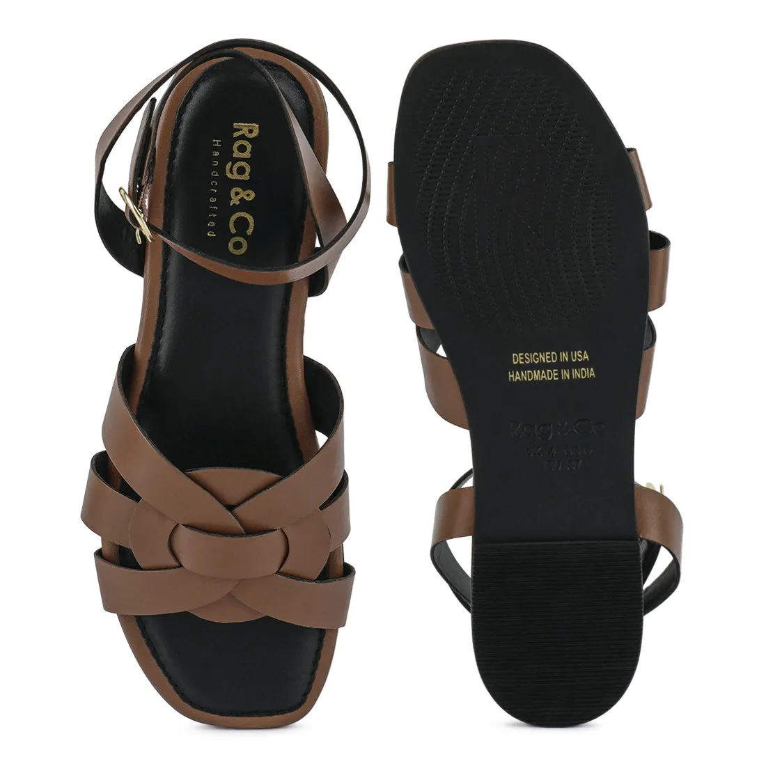 ASHTON Flat Ankle Strap Sandals