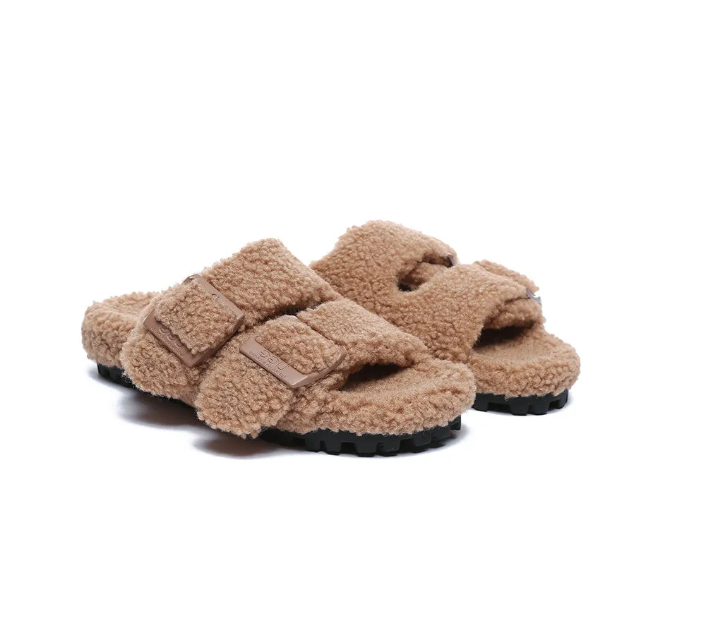 AUSTRALIAN SHEPHERD® UGG Women Shearling Buckle Sandal Slides Jennie