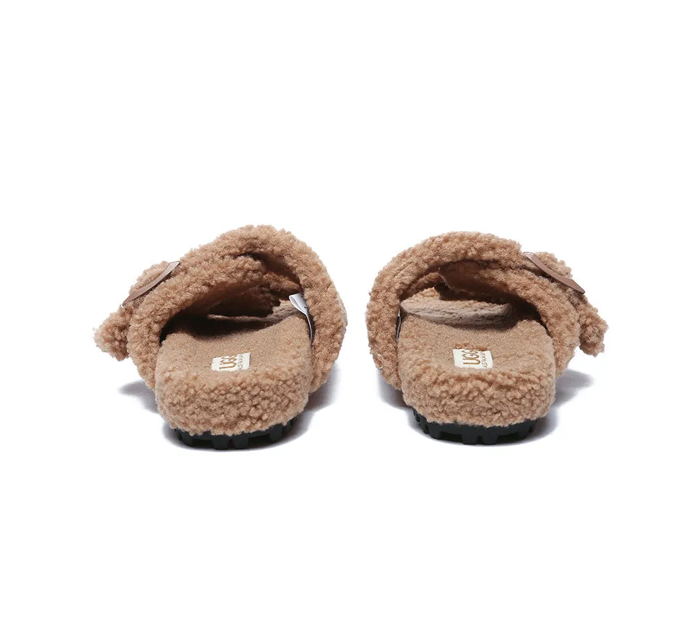 AUSTRALIAN SHEPHERD® UGG Women Shearling Buckle Sandal Slides Jennie