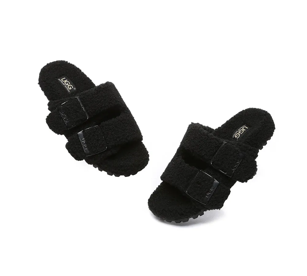 AUSTRALIAN SHEPHERD® UGG Women Shearling Buckle Sandal Slides Jennie