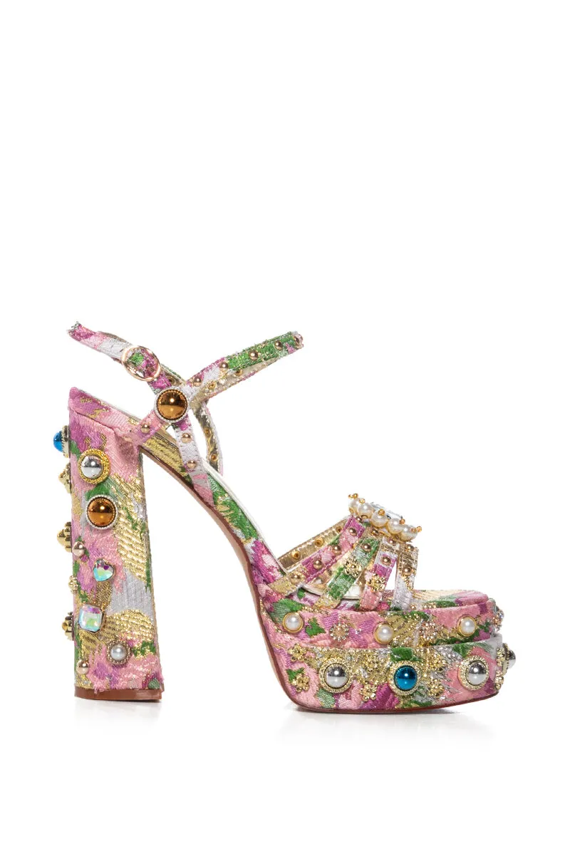 AZALEA WANG ANNIE BABY PINK PLATFORM SANDAL