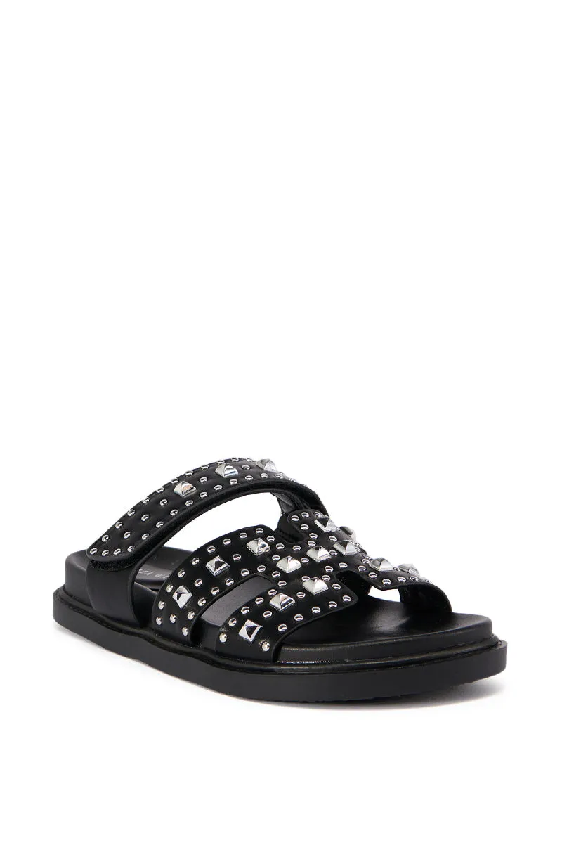 AZALEA WANG KEPLER BLACK EMBELLISHED SLIP ON SANDAL