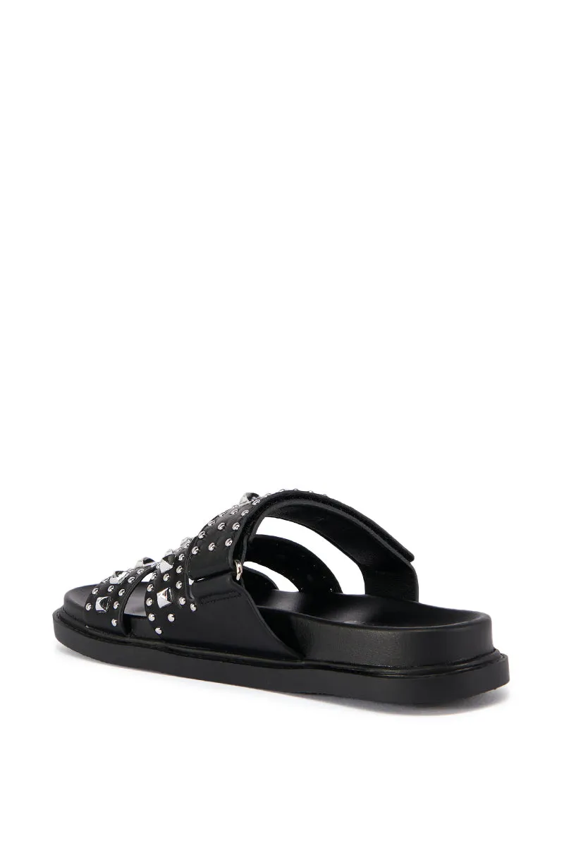 AZALEA WANG KEPLER BLACK EMBELLISHED SLIP ON SANDAL