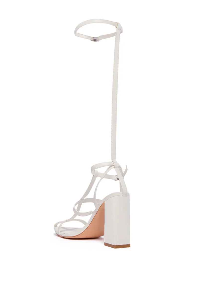 AZALEA WANG KYMANI WHITE STRAPPY SANDAL