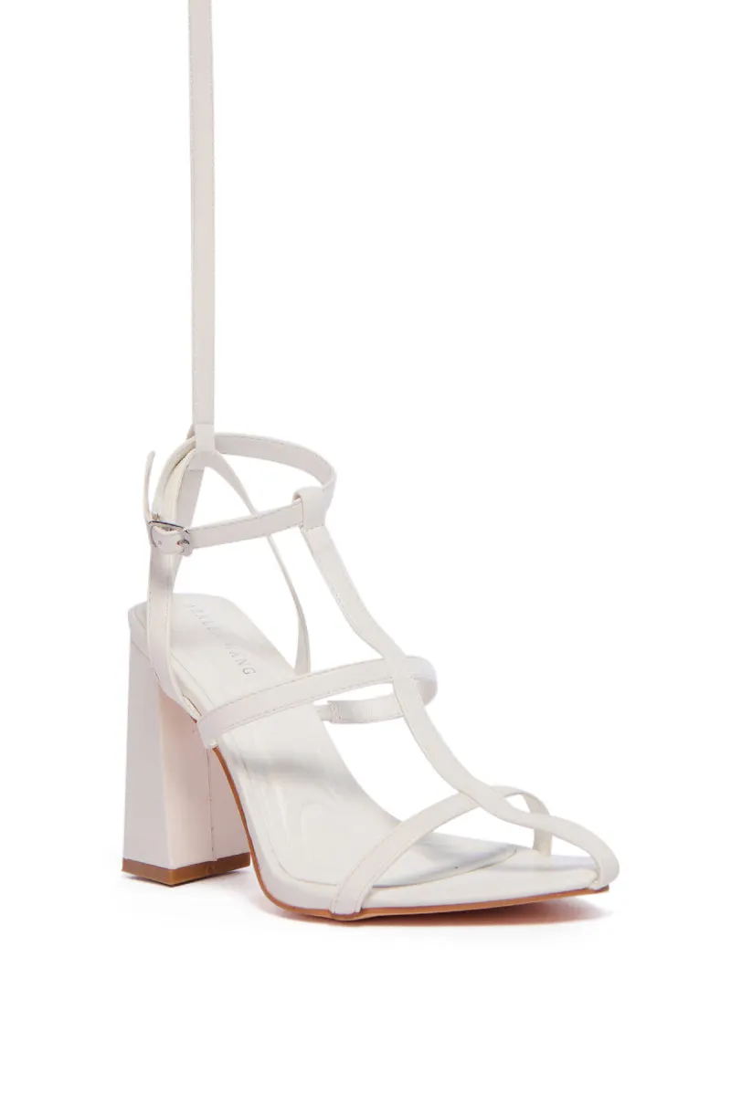 AZALEA WANG KYMANI WHITE STRAPPY SANDAL