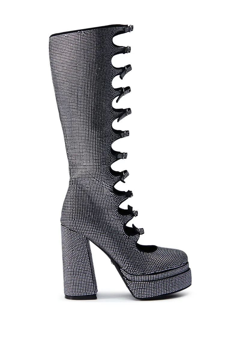 AZALEA WANG MARRIGOLD CHUNKY BOOT IN SILVER