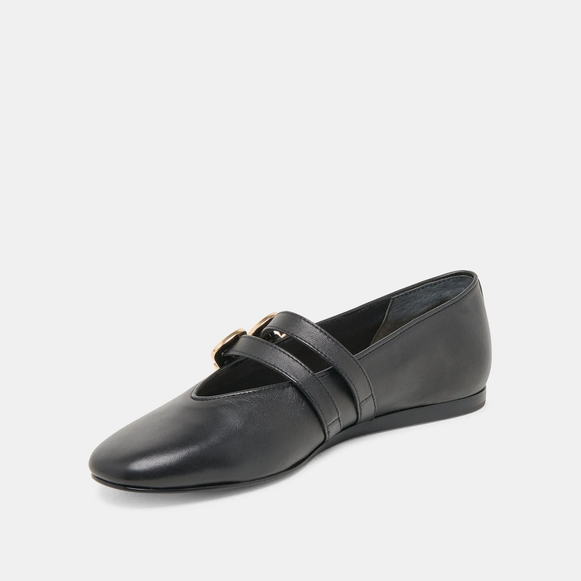 BAYLEE BALLET FLATS BLACK LEATHER