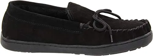 Bearpaw Men's Moc II Slip-On Black Suede Fur Lined Loafer