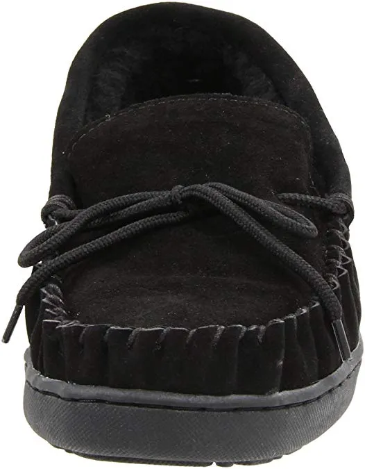 Bearpaw Men's Moc II Slip-On Black Suede Fur Lined Loafer