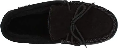 Bearpaw Men's Moc II Slip-On Black Suede Fur Lined Loafer