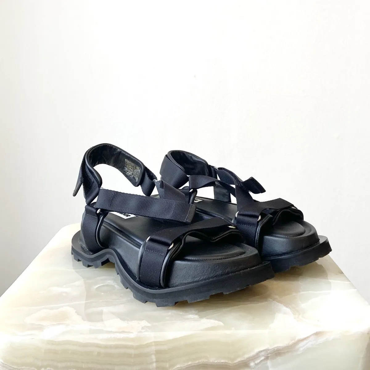 Black chunky sandals RRP £710