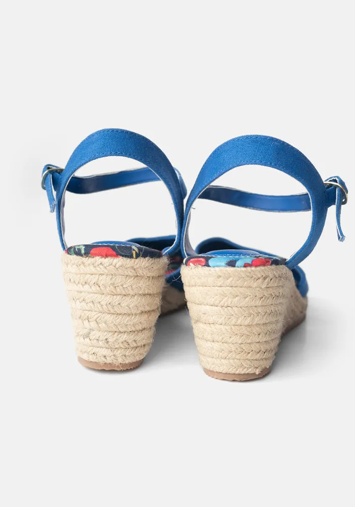 Blue Espadrille Wedges