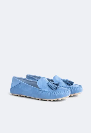 Choice Tassel Suede Loafers Blue