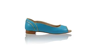 Donna 20mm Peeptoe Ballet - Turquoise & Gold