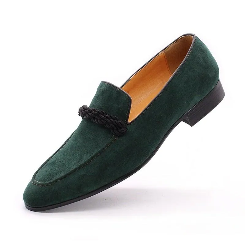 DW Men's Luxury Suede Green Loafers