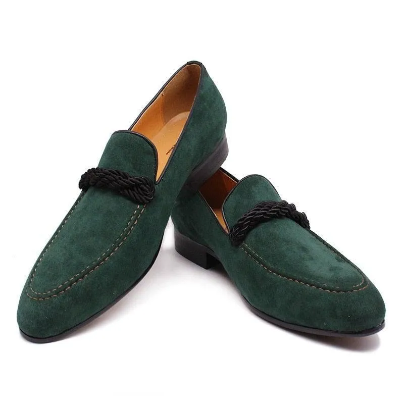 DW Men's Luxury Suede Green Loafers