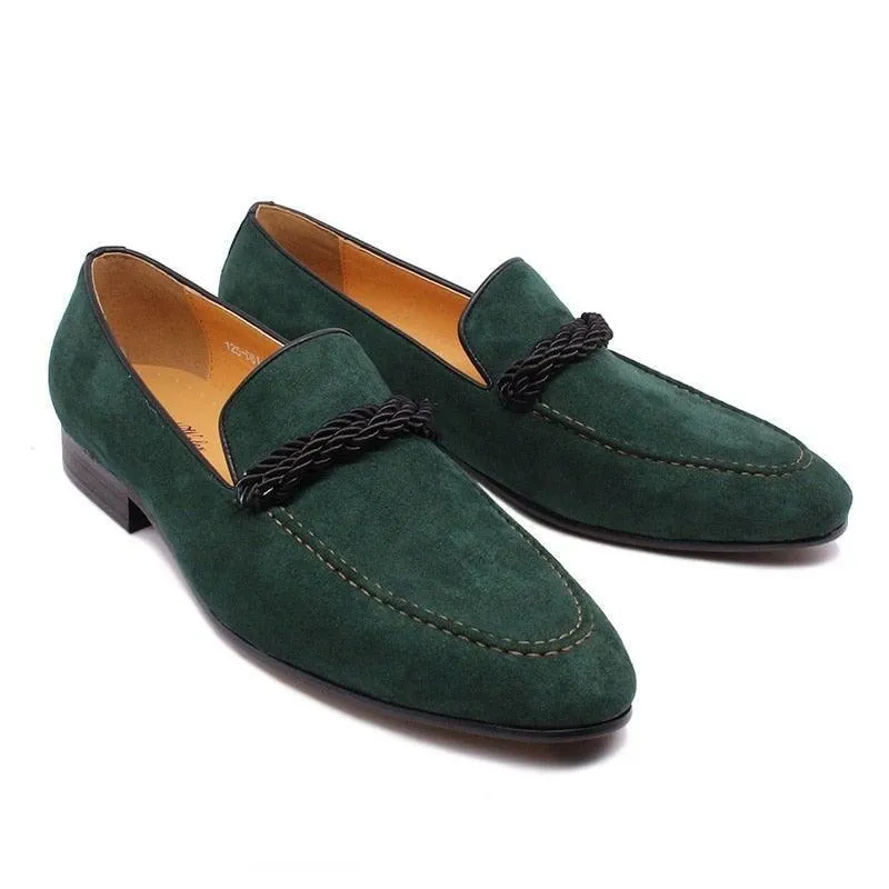 DW Men's Luxury Suede Green Loafers