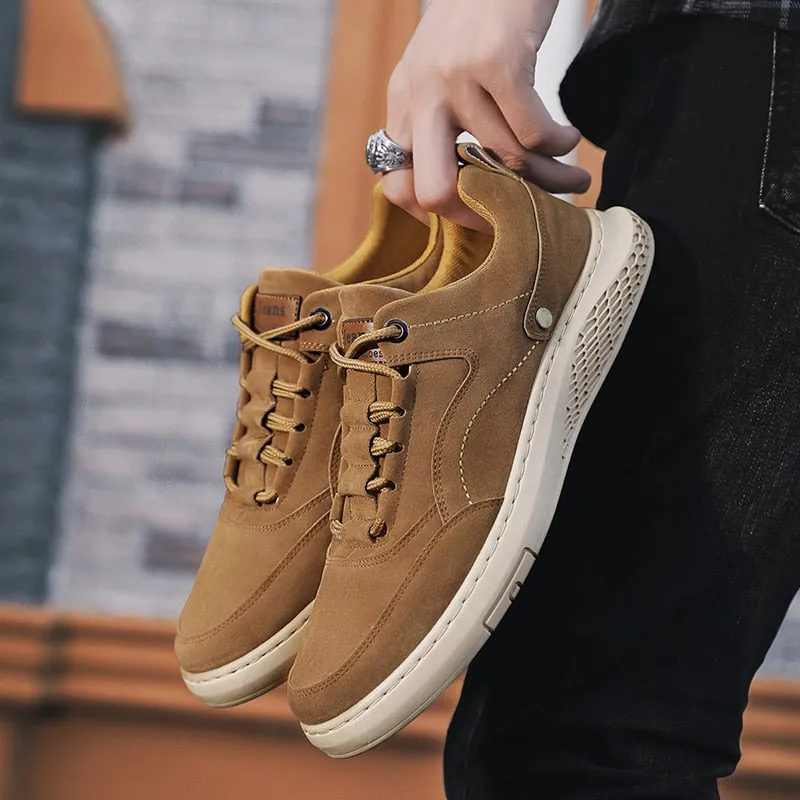 Flock Suede Mens Casual Shoes Welt Stitching Men Sneakers Slip Resistent Rubber Luxury Men Shoes For Male Canvas shoe Leisure