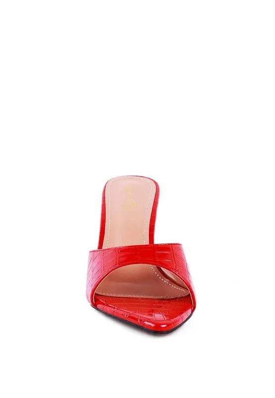 French Cut Metallic High Heel Slides