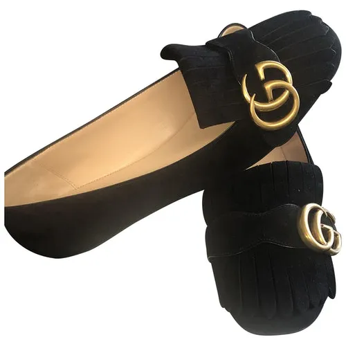 Gucci Marmont Fringe Flat Shoes