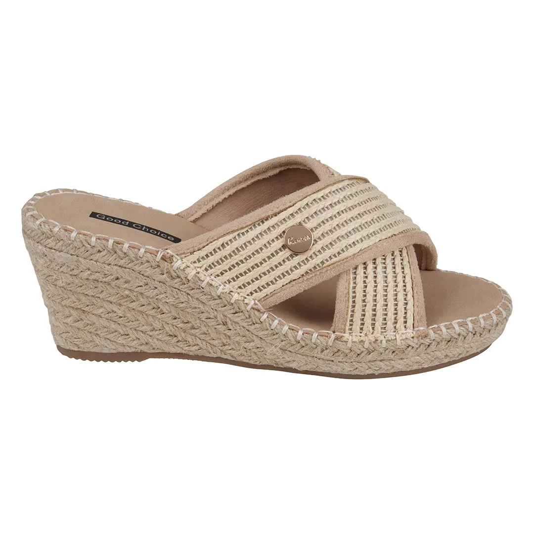 Jimmy Nude Espadrille Wedge Sandals