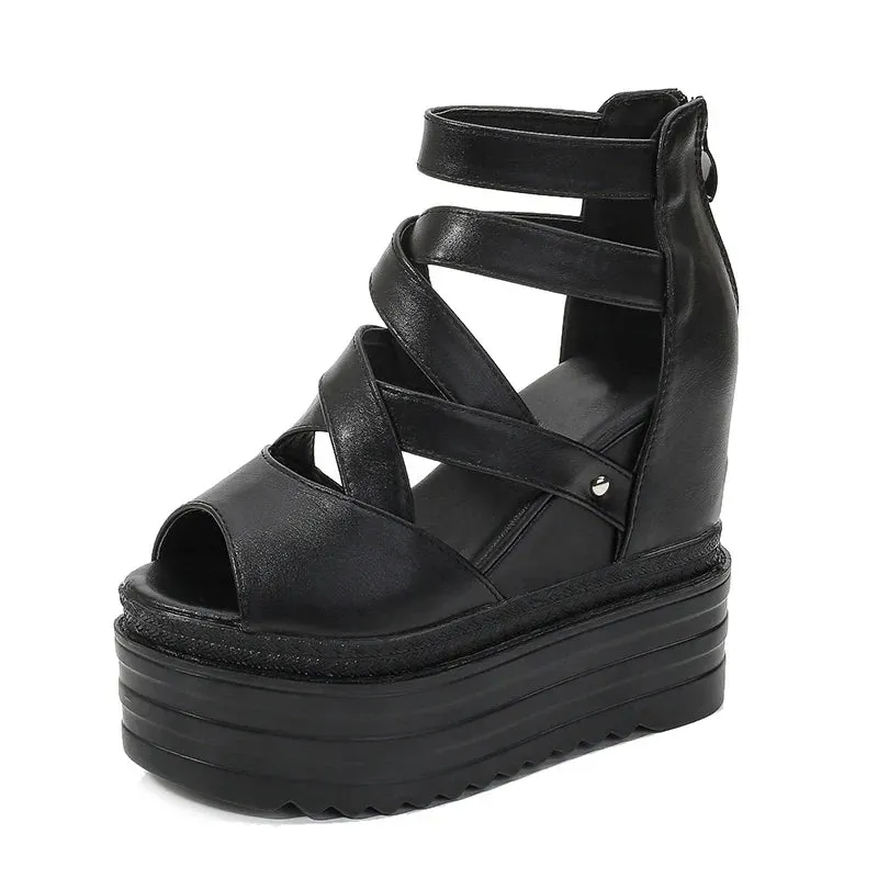 Joskaa 2024 New Platform Chunky Heels Sandals