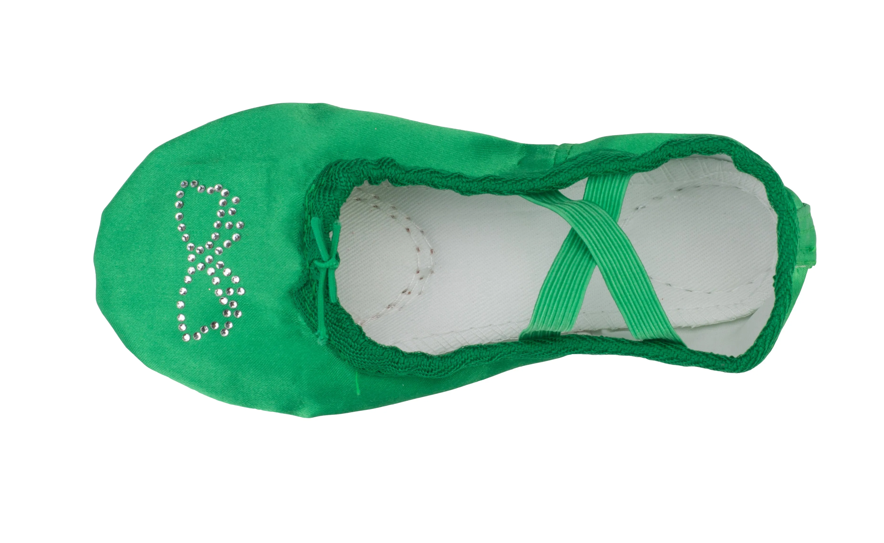 Little Girls Satin Yoga Ballet Flats with Rhinestone