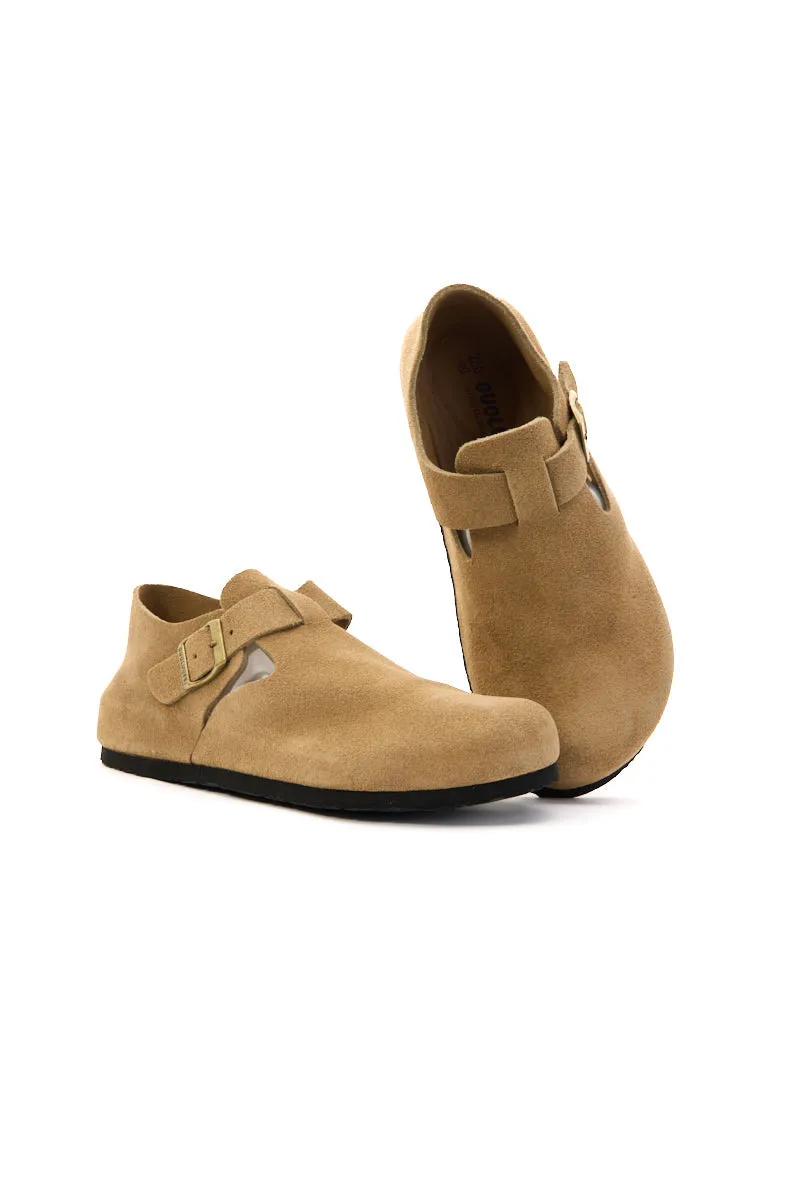 MAIBULUN | Seashore Suede Clog Loafer - Tan