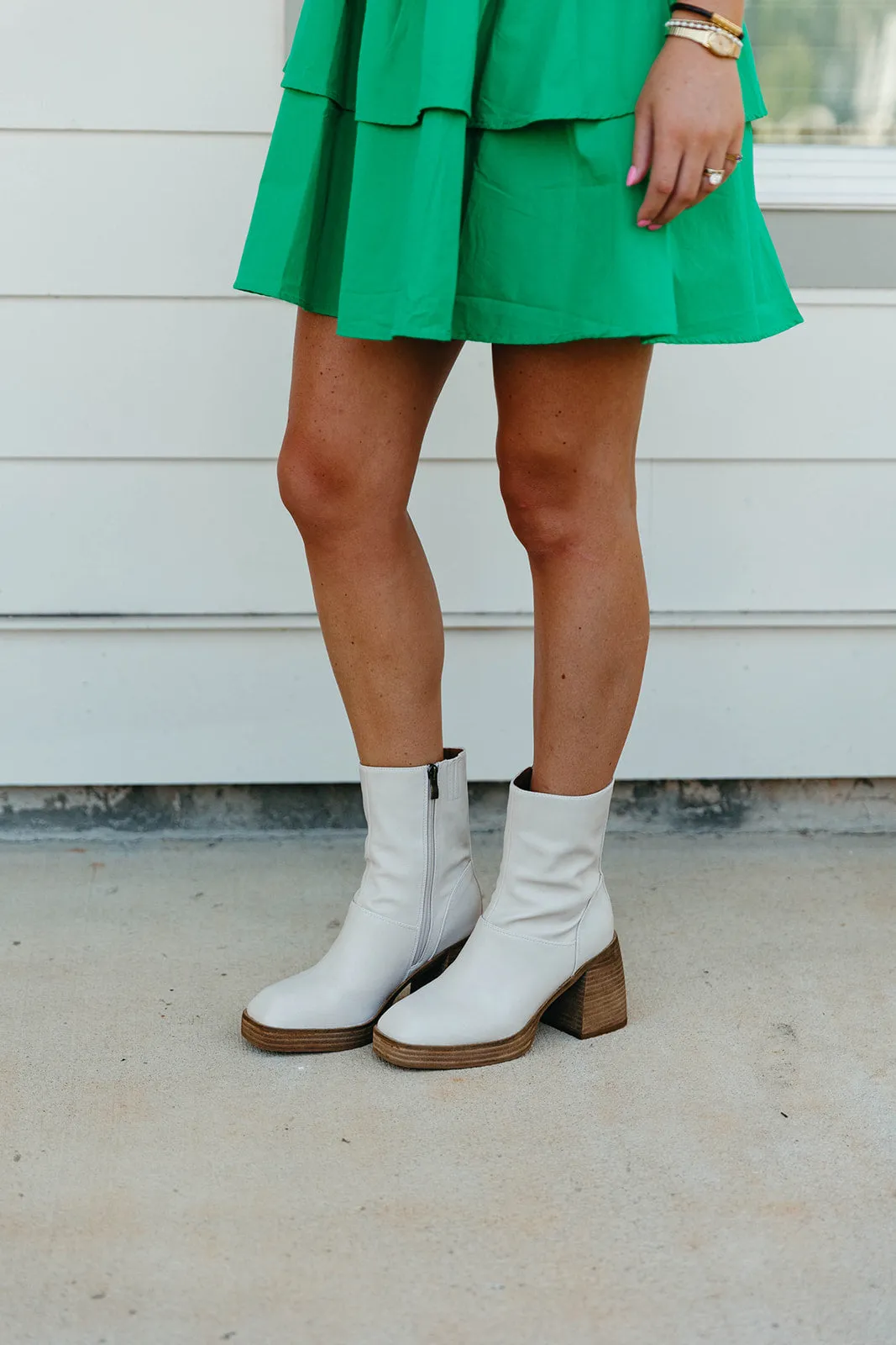 Mayfair Chunky Heel Boot - Bone