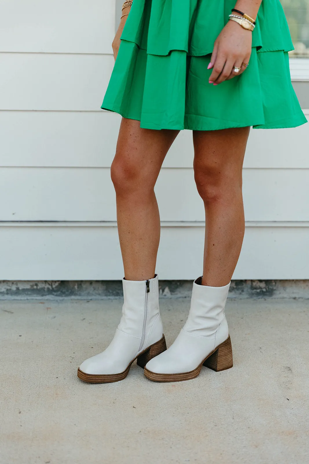 Mayfair Chunky Heel Boot - Bone