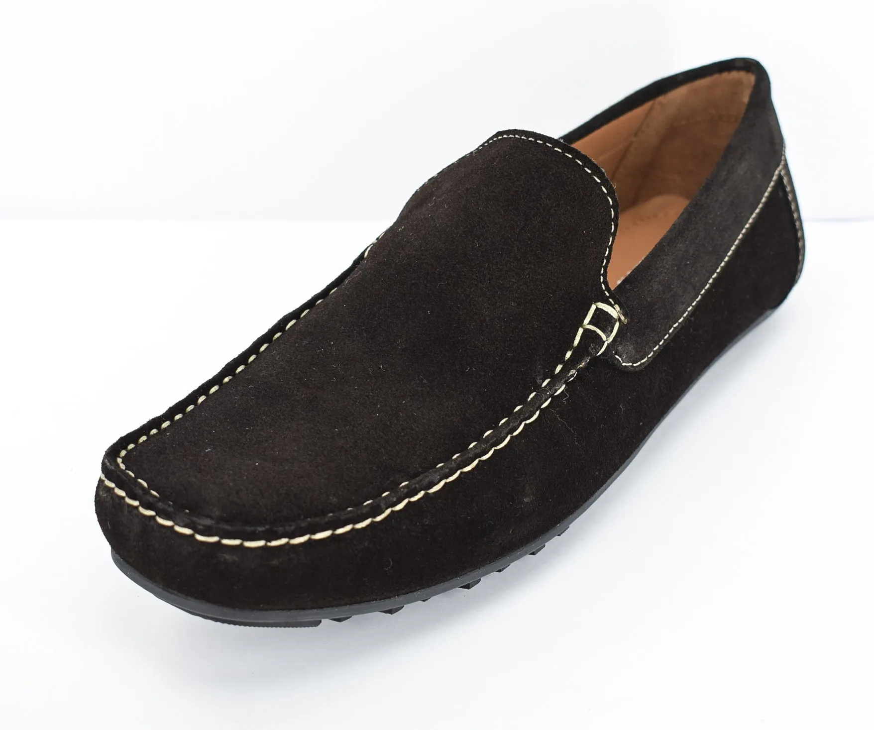 MENS BROWN ORIGINAL SUEDE CASUAL SLIP ON LOAFERS/SHOES/MOCCASIN