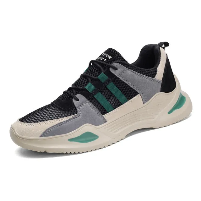 Mesh Striped Color Walking Sneakers