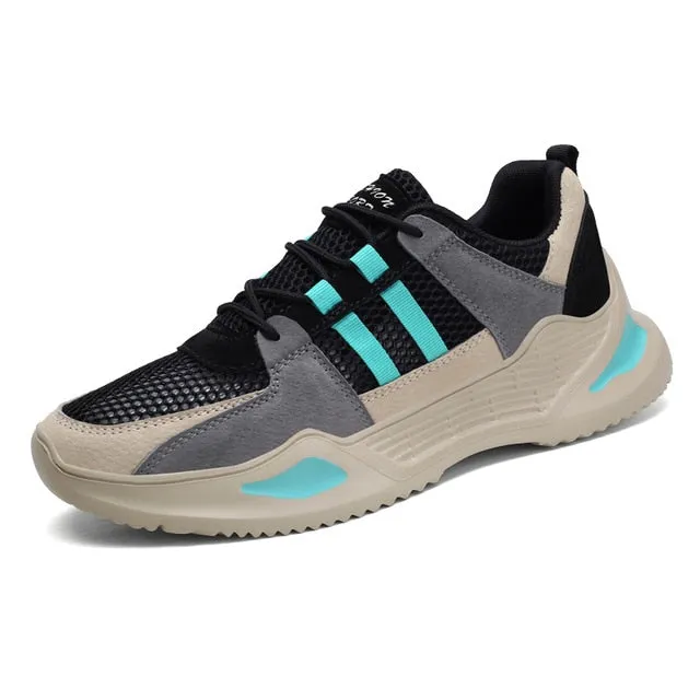 Mesh Striped Color Walking Sneakers