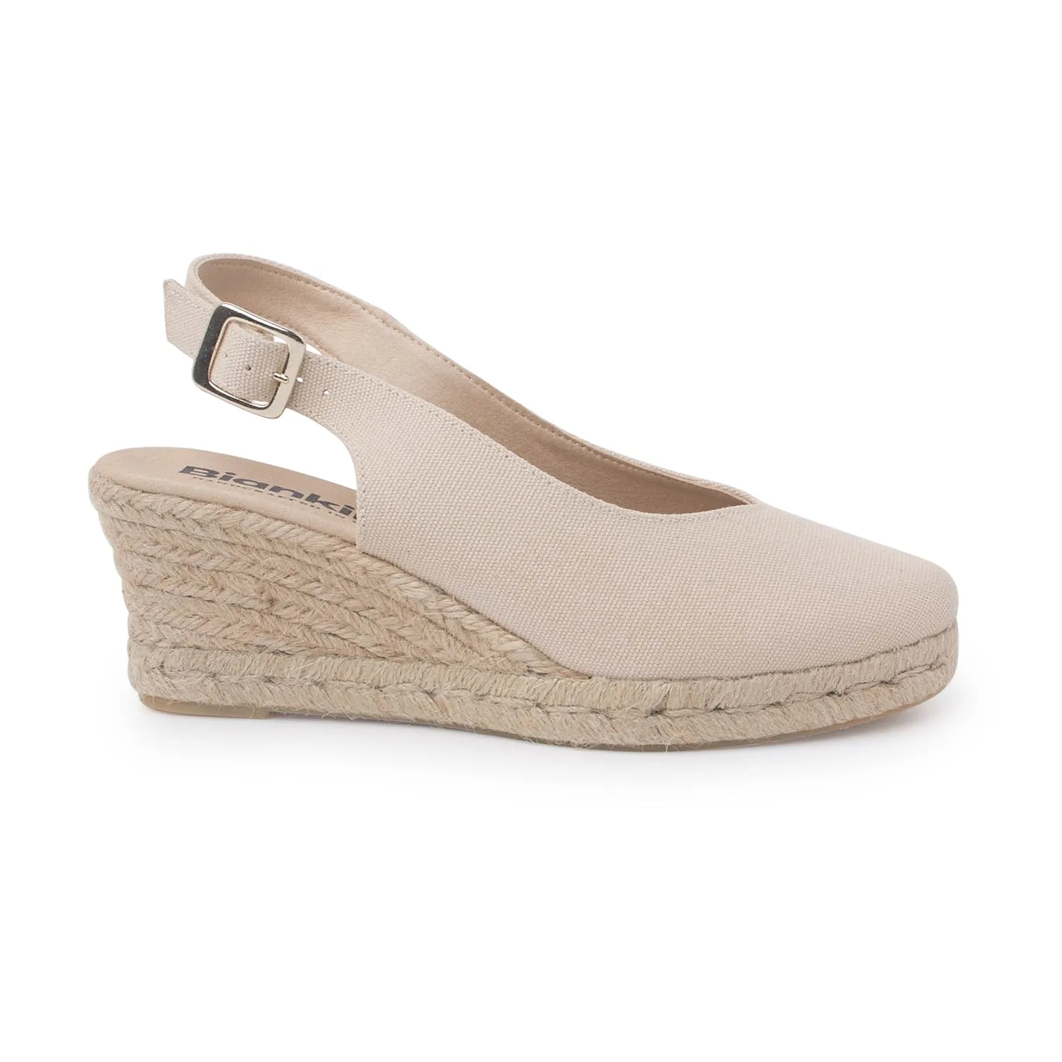 Murcia Organic Cotton Espadrille Wedges - Beige