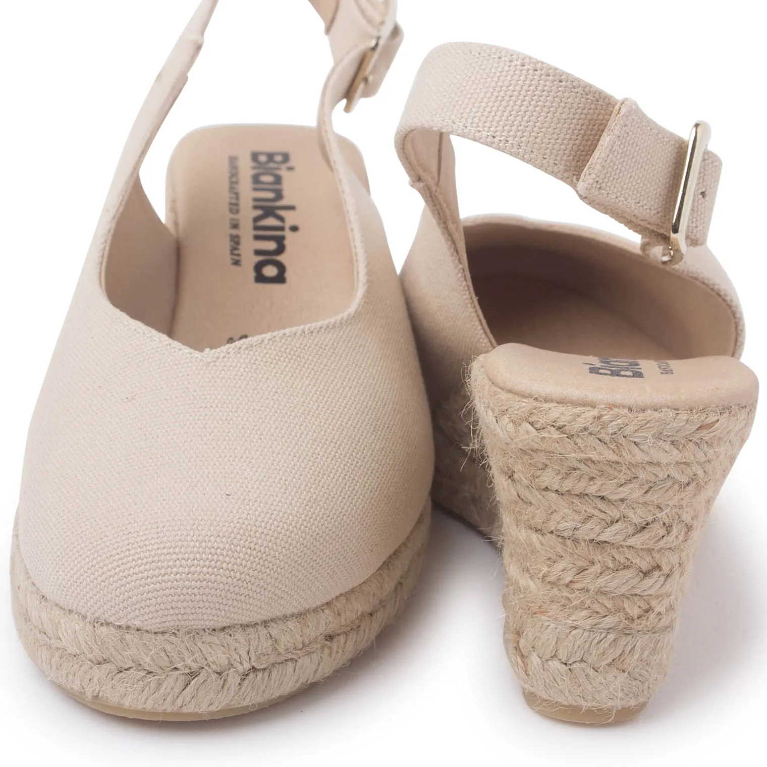 Murcia Organic Cotton Espadrille Wedges - Beige