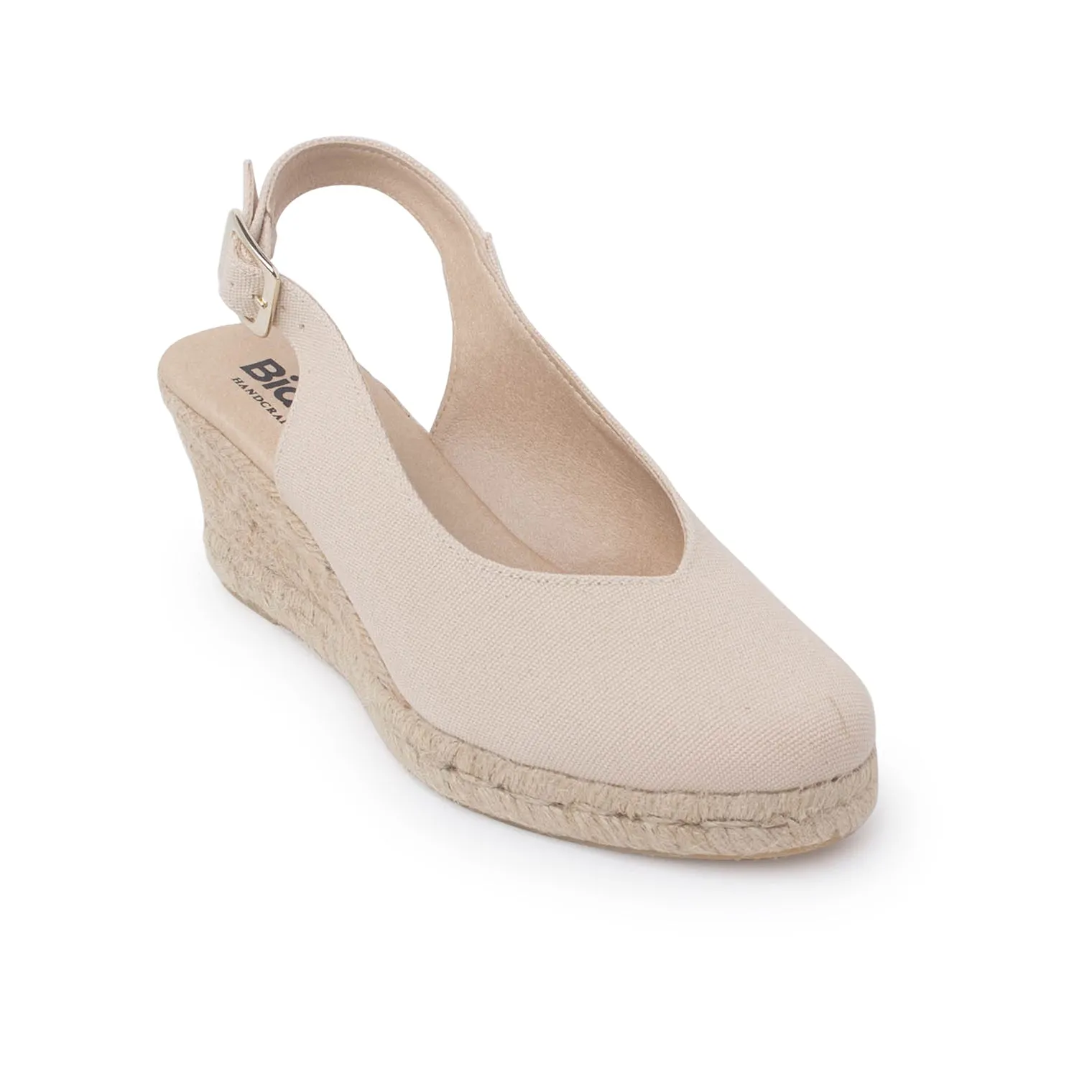 Murcia Organic Cotton Espadrille Wedges - Beige