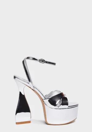 Nathalia-1 Block Heels - Silver