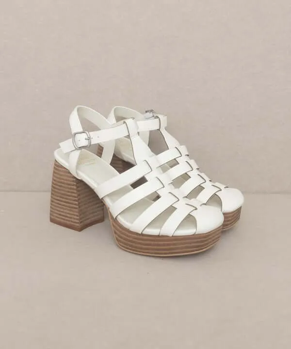 Oasis Society Hailee - Khaki Gladiator Platform Heels Sandals