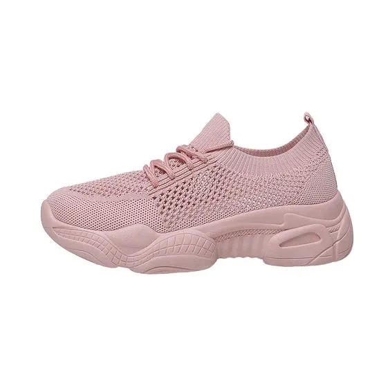 Pure Color Low Cut Mesh Breathable Sneaker Shoes