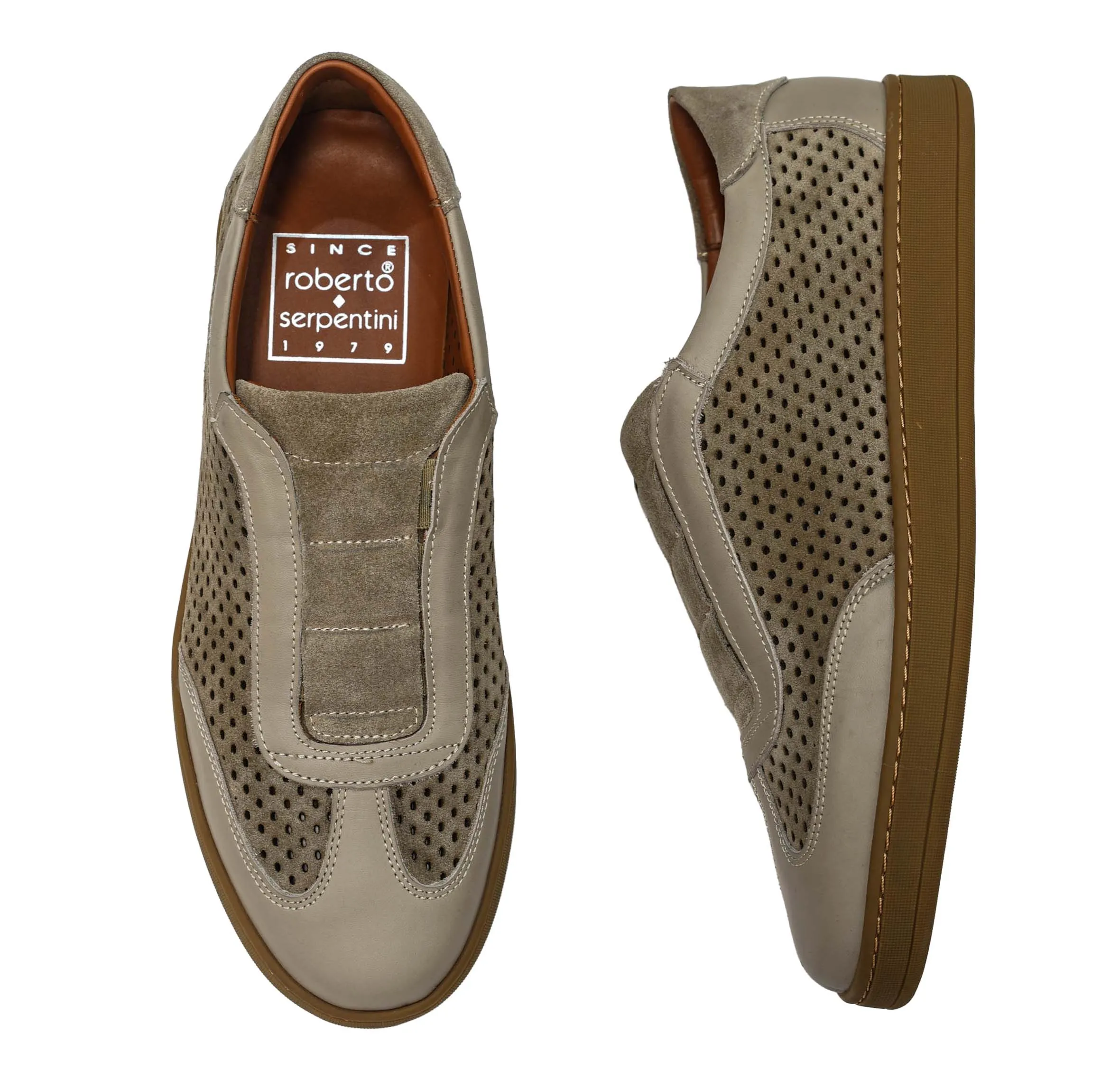 Roberto Serpentini Men's Taupe Suede Slip On M57130