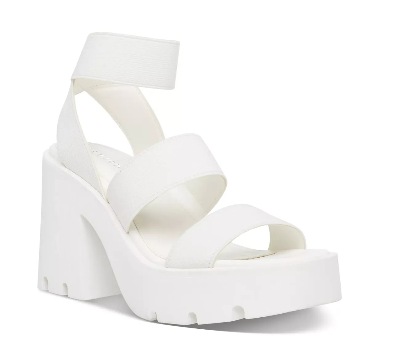 Round Toe Strappy Lug Platform Sandals